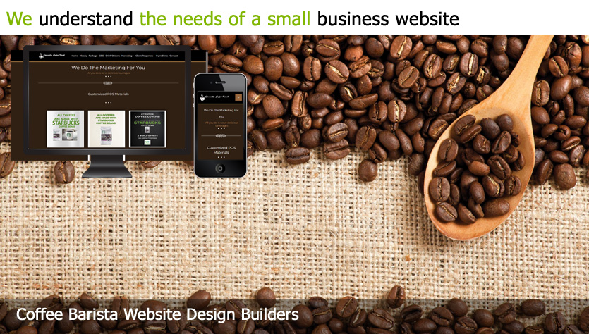 coffee barista web design template site builder
