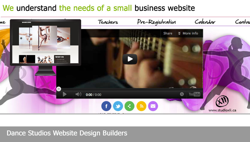 dance studio web design template site builder