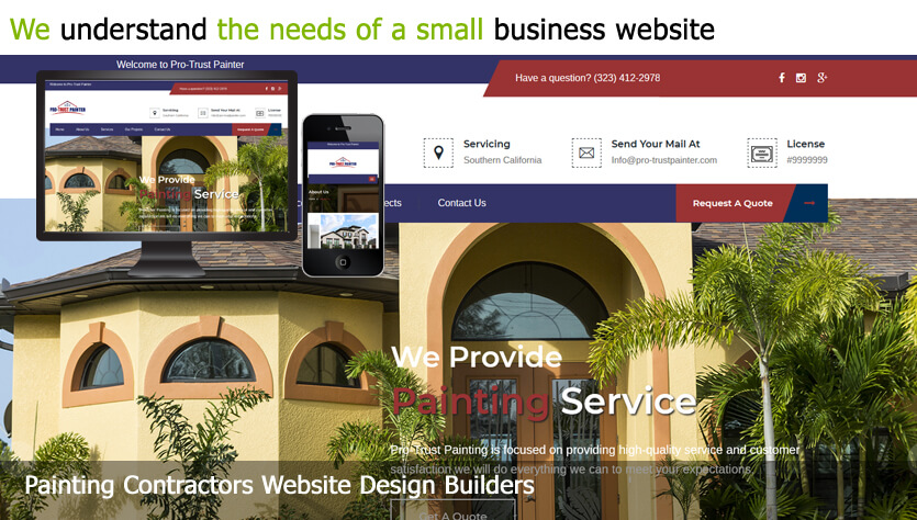 painting contractor web design template site builder